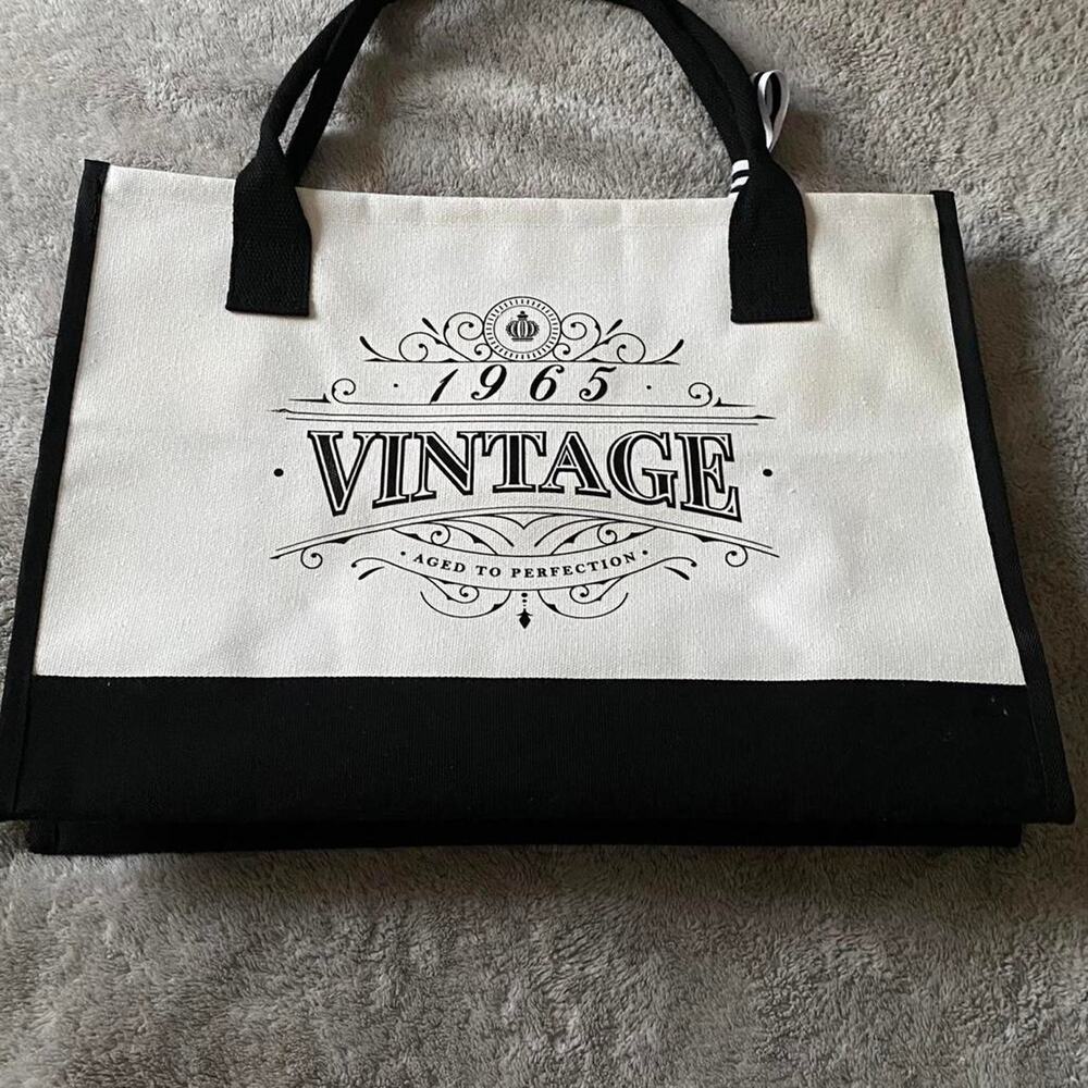 Vintage 1965 newspaper tote bag